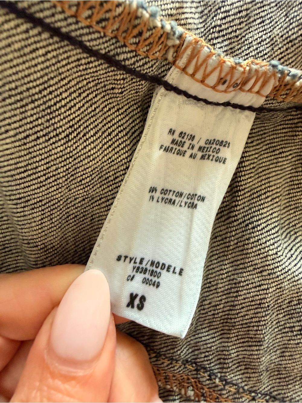 GUESS Blue Denim Jacket with Gold Detail. Size XS Petite - Picture 11 of 11